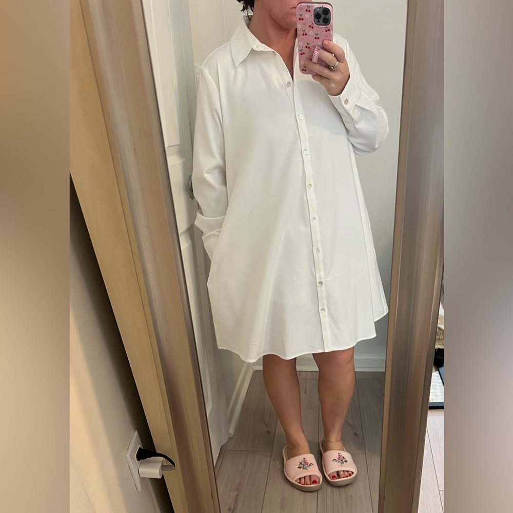 Rachel Zoe Tailored White Long Sleeve Dress